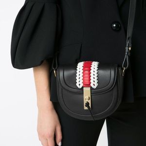 Altuzzara black leather mini ghianda saddle bag